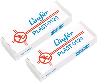 Läufer Gomme en plastique PLAST-0120, carte blister de 2