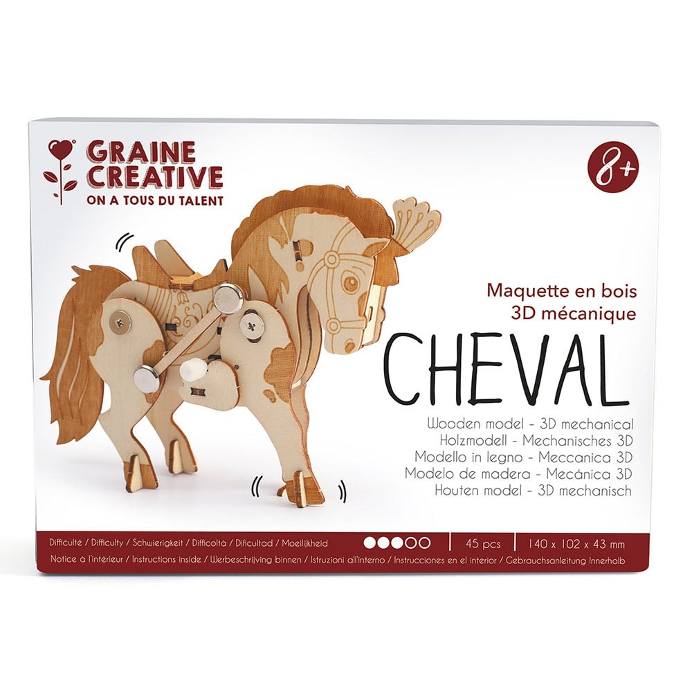 Graine créative Maquette en Bois Mécanique Cheval