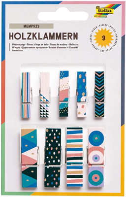 folia Pince à linge en bois, imprimée, "All year I"