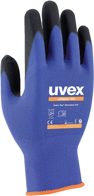 uvex Gants de travail athletic lite, bleu/anthracite, T. 10