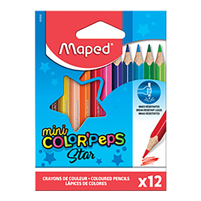 Maped Crayons de couleur COLOR'PEPS Mini étui carton de 12