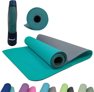 SCHILDKR™T Tapis de yoga BICOLOR, 4 mm, pétrole/anthracite