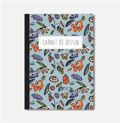 Pasale Editions Carnet de dessin fleurs multicolors