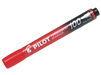 Pilot Marqueur permanent 100, pointe ogive, rouge SCA-100-R