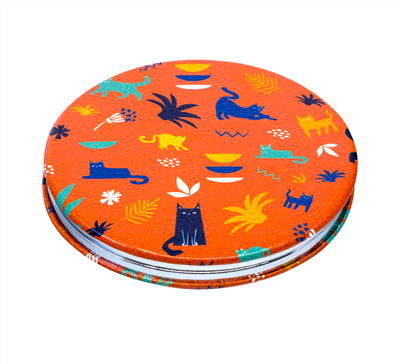 Art & Kraft Miroir Rond Citron Plumetis orange