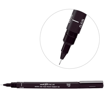 Uni-ball  Stylo UNI PIN pointe calibrée Pointe 0.05 mm Noir