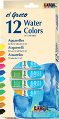 Kreul Peinture aquarelle el Greco, 12 ml, kit de 12