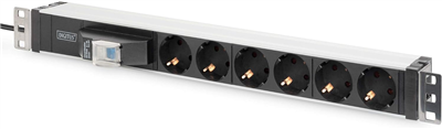 DIGITUS 19" Steckdosenleiste, 6-fach, 1HE, mit Schalter
