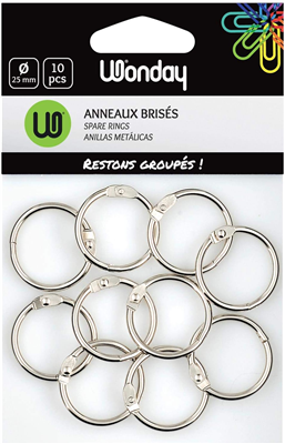 Wonday Anneaux brisés, diamètre intérieur : 25 mm, en métal