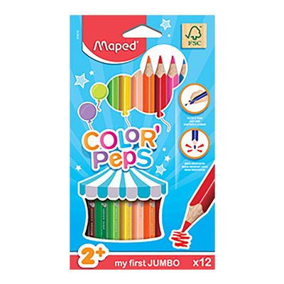 Maped my first Crayons de couleur COLOR'PEPS JUMBO étui 12