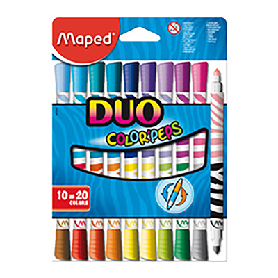 Maped Feutre double pointe DUO COLOR'PEPS étui de 10