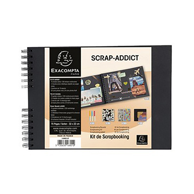 EXACOMPTA Kit de scrapbooking SCRAP ADDICT noir