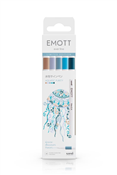 Pochette de 5 stylos feutres Uniball Emott Aquatic purity