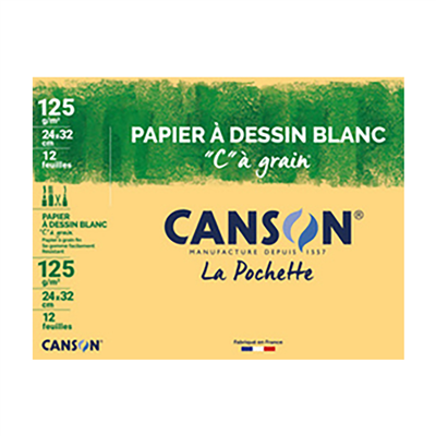 CANSON Papier à dessin C à grain 320 x 240 mm 125 g/m2