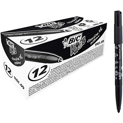 BIC KIDS Feutres Visacolor XL 12 piéces noir