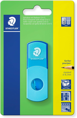 STAEDTLER Combi gomme - taille-crayon 511 SE, turquoise fluo