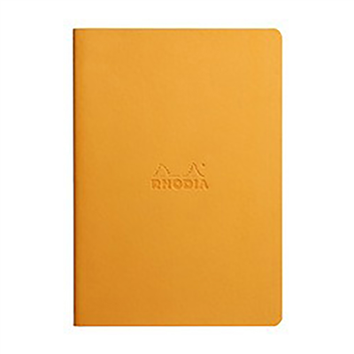 RHODIA Carnet piqure textile RHODIARAMA A5 ligné orange