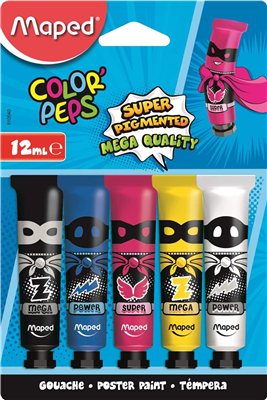 Maped Gouache COLOR'PEPS, dans tube, blister de 5