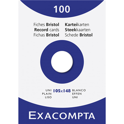 EXACOMPTA Fiches bristol A6 uni blanc