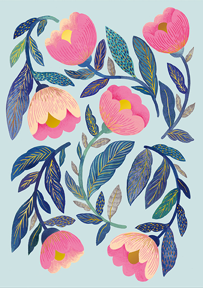 Art & Kraft Cahier A5 Malin fleurs